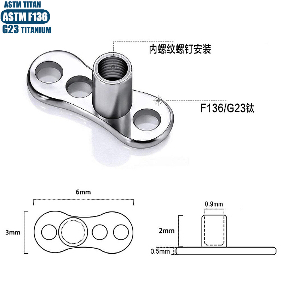 Pointed titanium steel lip stud product view