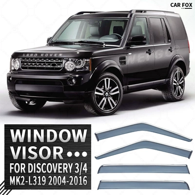 Applicable to Land Rover Discovery 3/4/5 Sunny Rain Board Rain Eyebrow Discovery 3/4/5 Window visor (Rain shield) - standard-packing-without-logo-land-rover-discovery-3discovery-4-mk2-l319-2004-2016-pc-with-bright-strip-rain-shield