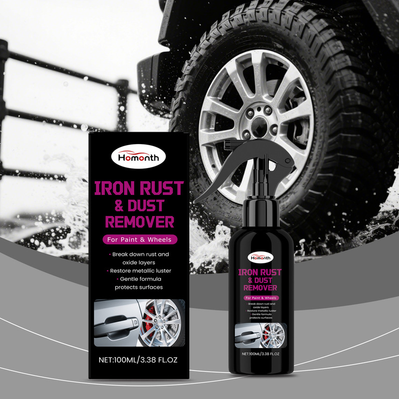 Homonth Car Wheel Rust Removal Spray Car Cleaning Metal Rust Stain Wheel Gloss Daily Maintenance Spray