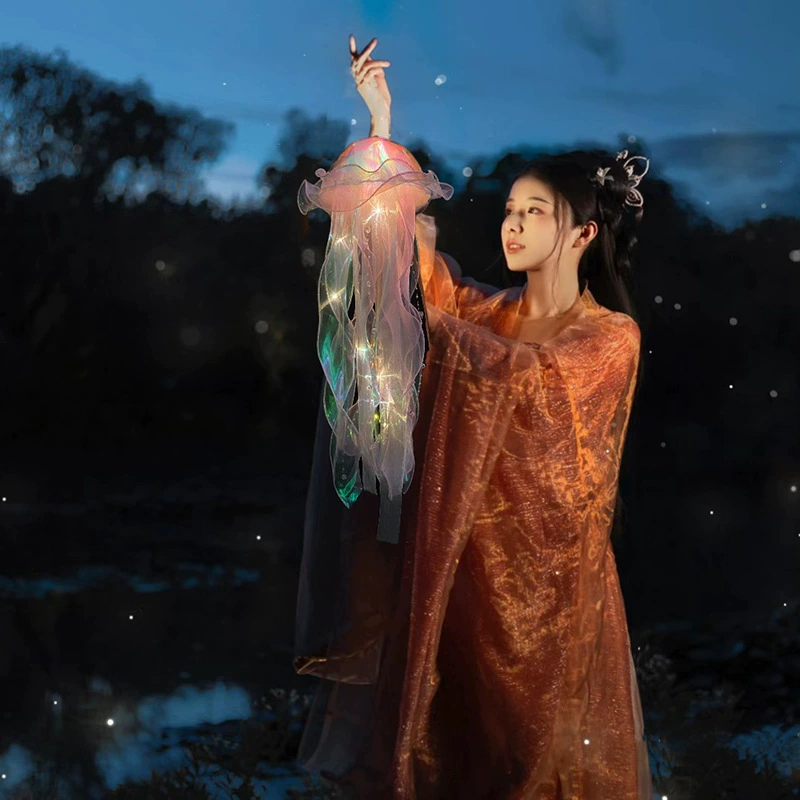 DIY светящийся медуза по мотивам Xiaohongshu, готовый ночник, маленький ночник для девочки, подвесной декоративный атмосферный светильник