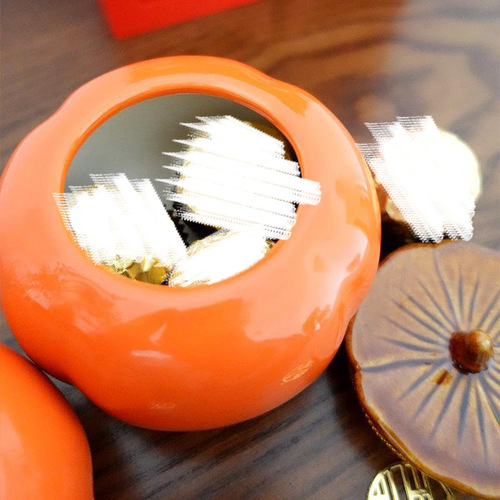 Lock Mei Home Persimmon Ceramic Sealing Can Creative Tea Can Gift Box Set Handover Gift Candy Wedding Candy Can