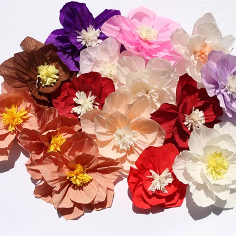結婚式の部屋のプリーツフラワー立体クレープ紙の花の装飾誕生日パーティー結婚式の新しい家のベッドサイドの寝室の背景の壁のレイアウト|undefined