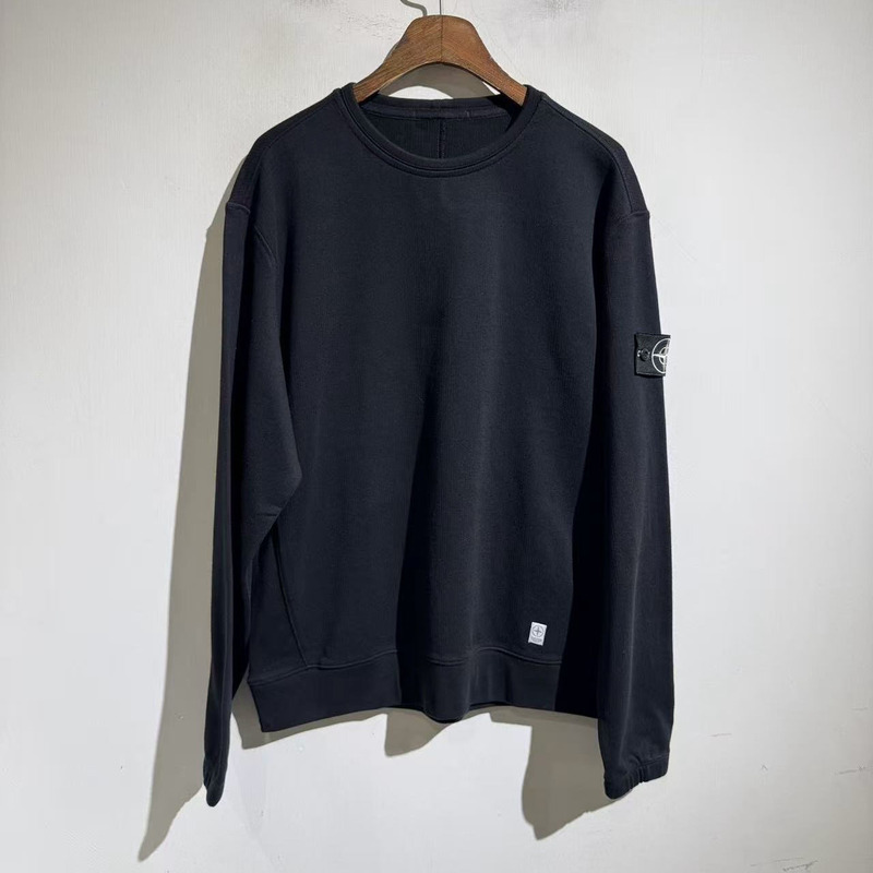 American Street Style 25Aw Functional Compass Badge Sleeve Round Neck Long-Sleeved T-Shirt Loose Os Trendy Brand Pullover Sweatshirt