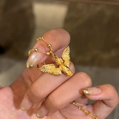 軽豪華気質復古風愛神チャーチ天使ネックレスフランス高級感小衆デザイン