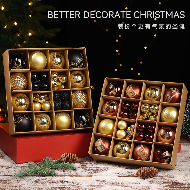 Navidad spot transfronterizo decoración de 6cm bola de plástico galvanizado de forma especial pintada regalos de Navidad colgante árbol de Navidad