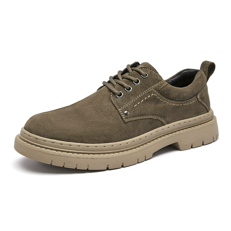 22055 мужская обувь на открытом воздухе туфли с большой головой кожаные туфли весной и осенью с низким флисом из кожи походы повседневная рабочая обувь