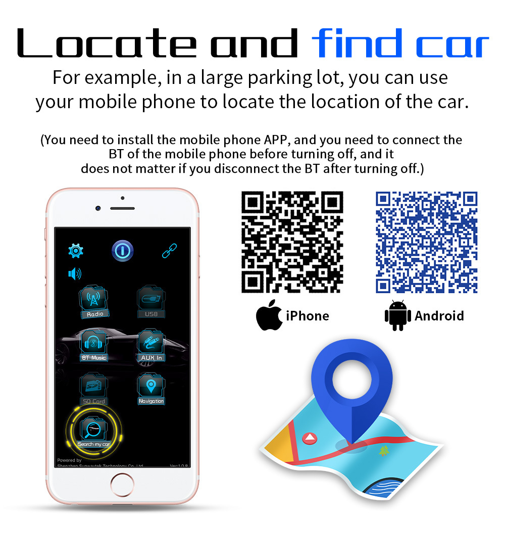 12V Single-Cylinder Short Mp3 Fm Radio Car Dual Bluetooth USB Player Mobile Phone Intelligent Positioning to Find the Car
