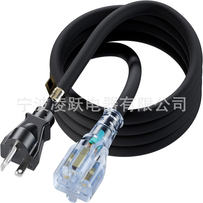 Nema 6-20 重型延长线,Nema 6-15/20R T 型刀片线带红色指示灯