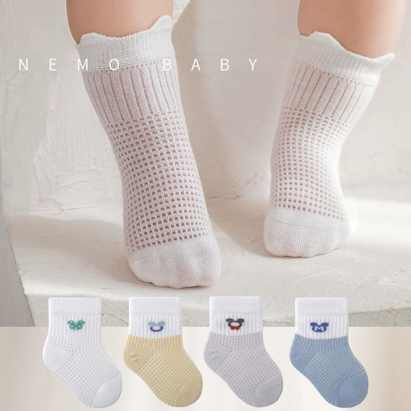 Summer children's thin breathable socks for new born, mid-length