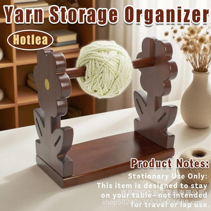 Wooden Yarn Storage Rack Desktop Spool Rack Household Table Wool Organizer Creative Solid Wood Wool Dispenser