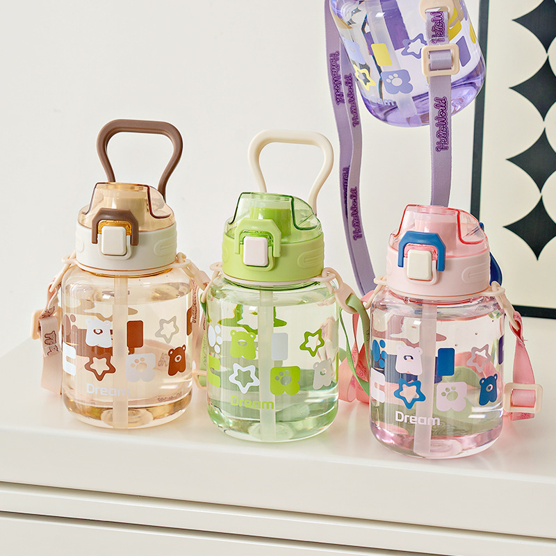 Yitong nueva taza de agua deportiva de gran capacidad taza de plástico de verano estudiantes de oficina adultos hervidor de agua portátil de paja