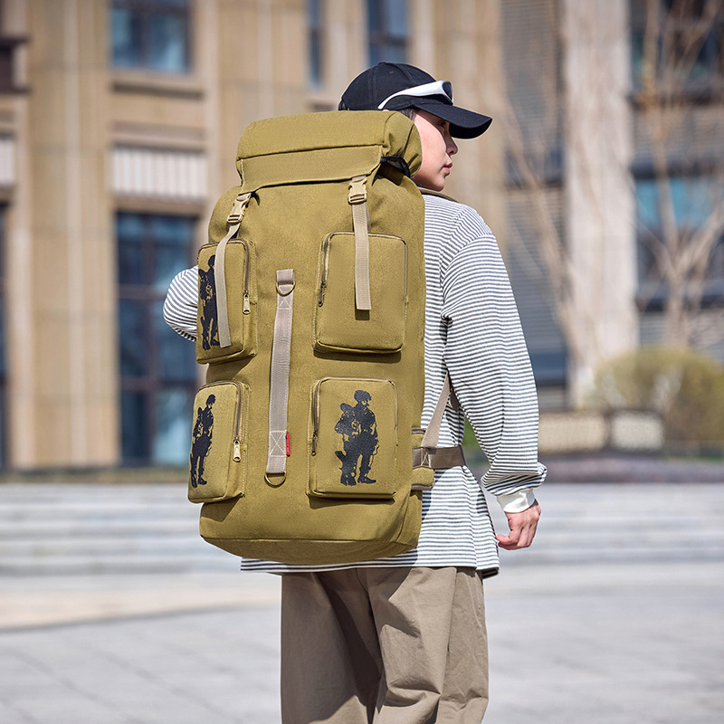 Canvas Backpack Wholesale Large Capacity Outdoor Travel Bag Men's Breathable Wear-Resistant Casual Backpack Travel Luggage Bag