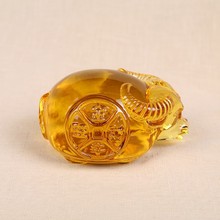 日进斗金 金牛旺财水晶金牛办公室家居开业风水摆件黄水晶
