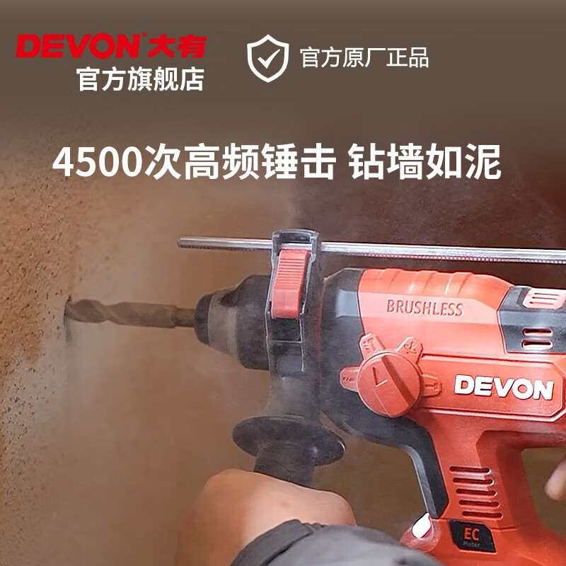 Lithium (Devon) 20V martillo multifuncional sin escobillas DRH hormigón de grado industrial perforación de perforación de martillo