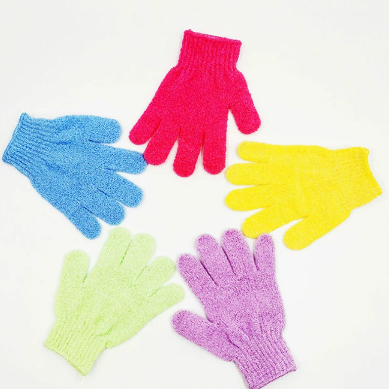 Оптовые товары для рынка: отшелушивающие перчатки, двусторонние перчатки для мытья спины, перчатки с пятью пальцами для женщин и мужчин, отшелушивающее банное полотенце.