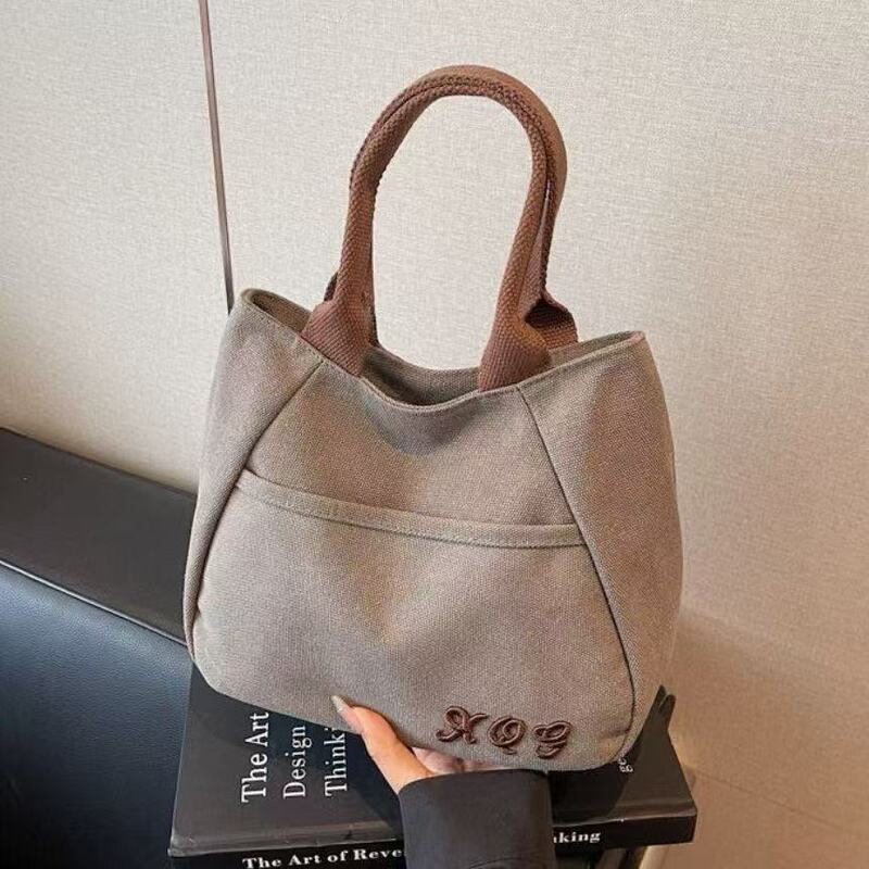 Japanese-Style Simple Tote Canvas Bag for Office Workers, Portable Women's Handbag, Versatile Commuter Tote Lunch Bag Japanese-Style Simple Tote Canvas Bag for Office Workers, Portable Women's Handbag, Versatile Commuter Tote Lunch Bag