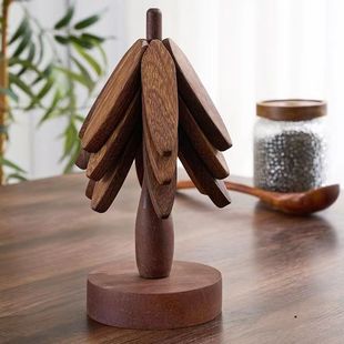 Heat insulation mat table mat anti-scald high temperature resistant pot mat coaster creative tree home solid wood decoration bowl mat