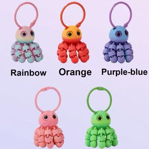 Cross-Border Popular 3D Printed Octopus Keychain Animal Model Pendant Marine Hand-Made Crafts Backpack Pendant