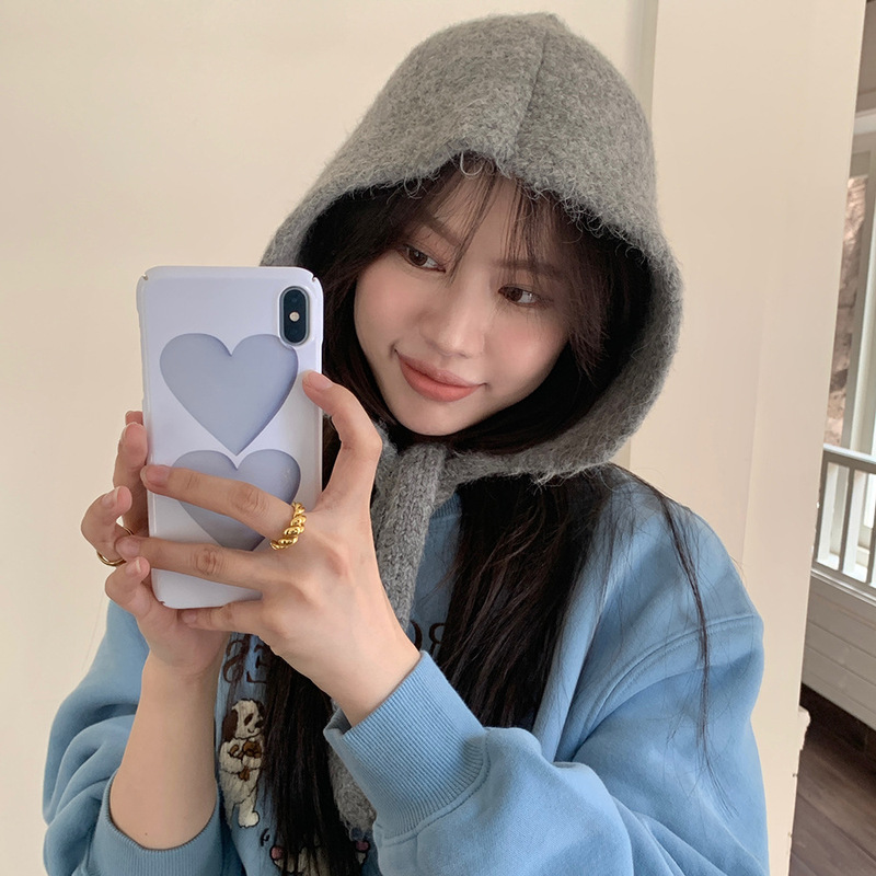 韩系甜妹减龄针织帽巴拉克拉法帽秋冬保暖时尚潮流新款针织帽子女|undefined