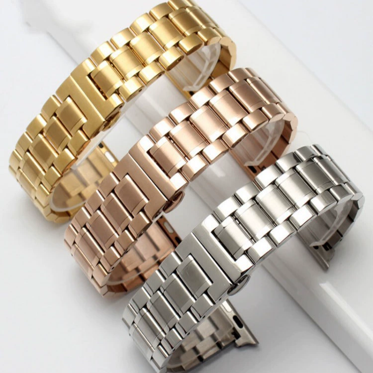 Для Apple Watch 8 Пять бусин Ремешок из нержавеющей стали iwatch Металлический Смарт-часы Стальной ремешок