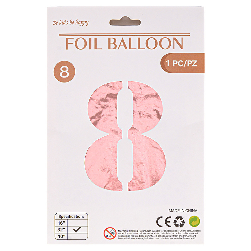 32 pulgadas Tarjeta de papel digital OPP globo de embalaje independiente fiesta de cumpleaños ambiente decorativo globo