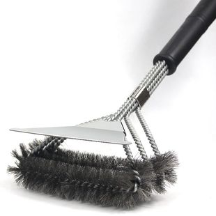 Cross-border hot sale with shovel washing barbecue grill barbecue net grill steel wire brush special long handle steel wire brush factory direct sales