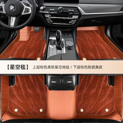 Modelə uyğun ayaqaltı, Genuine Leather Starry Sky Carpet, Special Leather - double-layer-style-leather-brown-brown-starry-sky-blanket