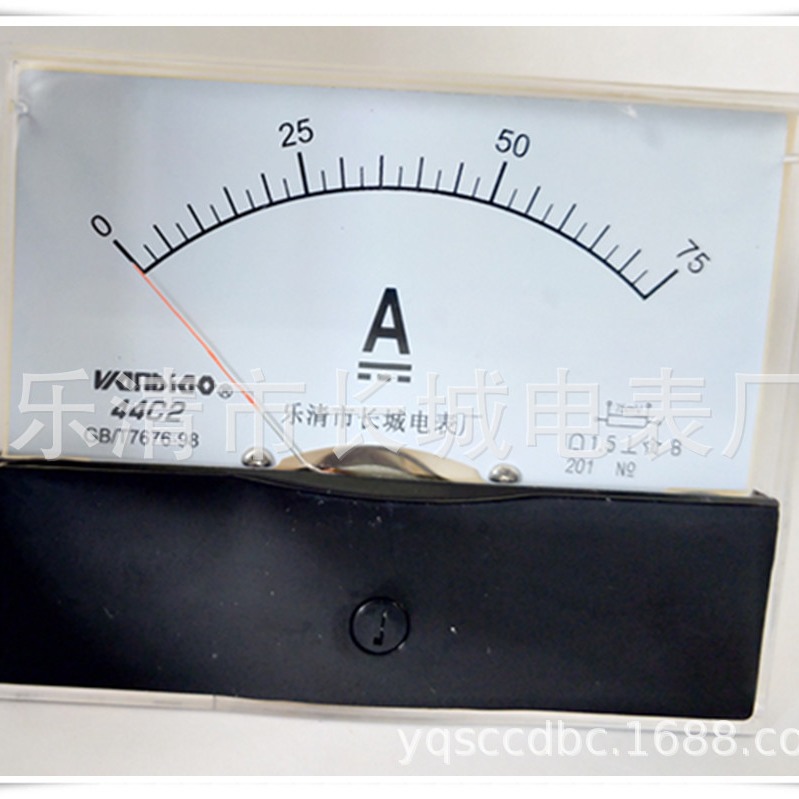 长城电表厂 44C2 75A 75MV 直流指针电流表  100*80