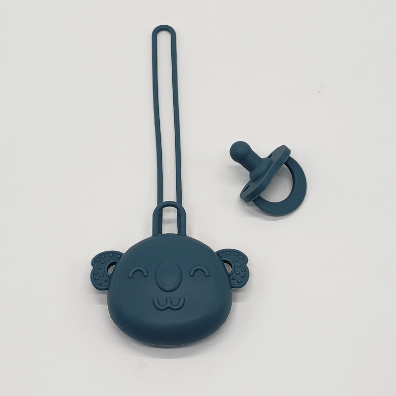 Chupete bolsa de almacenamiento bebé chupete de silicona de calidad alimentaria bebé dibujos animados mordedura música chupete bolsa