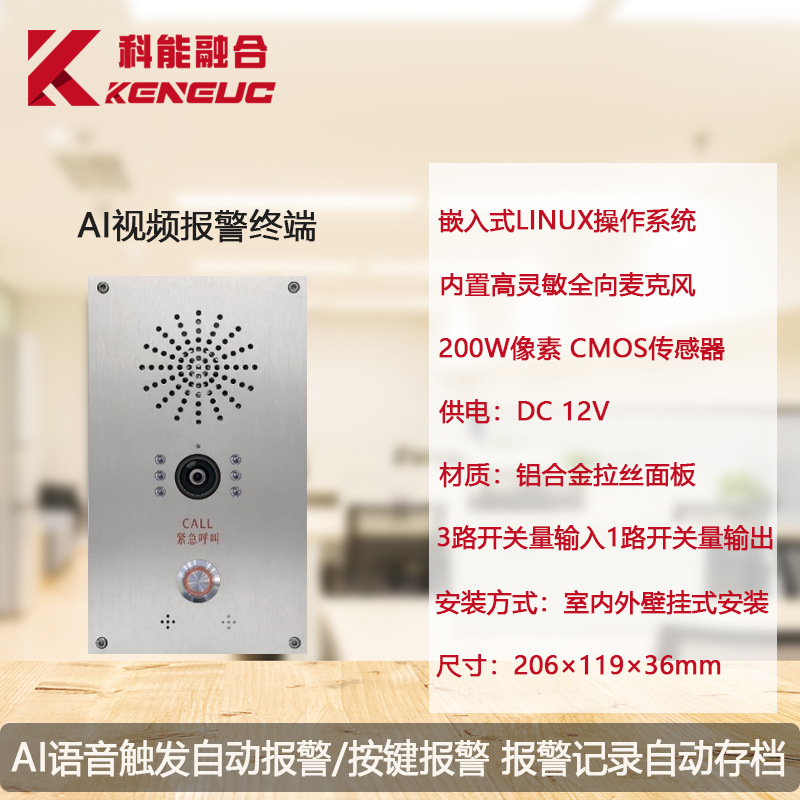 IP Network Hospital School Campus AI Anti-Fighting Bullying One-Key Voice Recognition Emergency Alarm Help Terminal