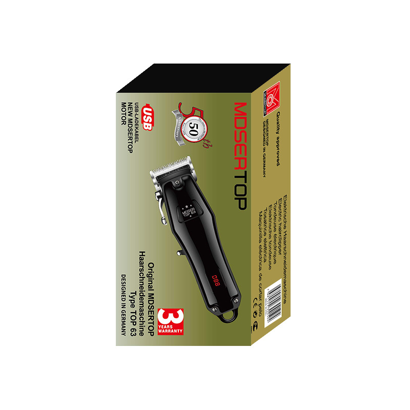 Cortadora de pelo eléctrica profesional Kemei TOP-63 con pantalla digital, recortadora de pelo para uso en salón, máquina eléctrica para cortar el cabello