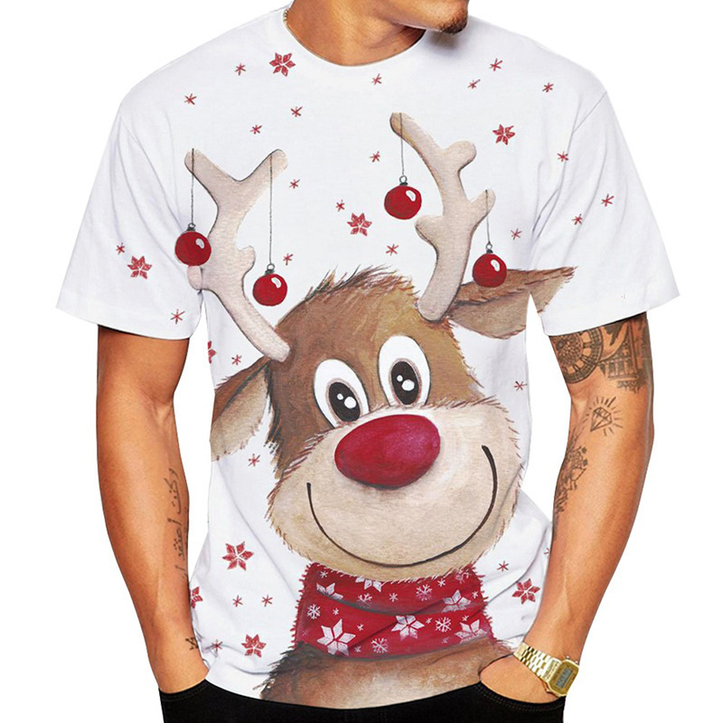 Christmas Men's Clothing Wholesale Men's Short-Sleeved Trendy Men's Fashion European and American Style Cross-Border 3D Printed T-Shirt Wholesale Christmas Men's Clothing Wholesale Men's Short-Sleeved Trendy Men's Fashion European and American Style Cross-Border 3D Printed T-Shirt Wholesale