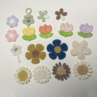 Factory wholesale DIY clothing accessories flower cloth stickers headdress hair clip accessories cute knitted clothing accessories spot