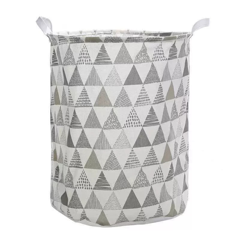 Laundry Basket, Cotton & Linen Foldable Waterproof Bin, Modern 35×43 cm, Patterned Storage