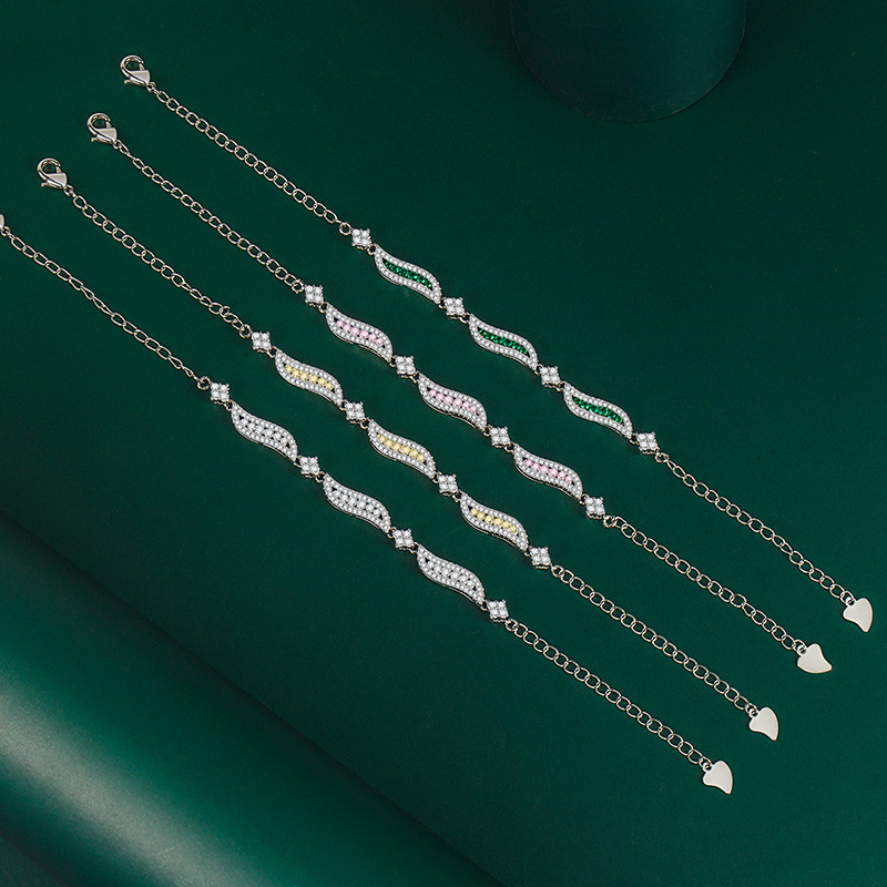 Modern Style Geometric Copper Zircon Bracelets 1 Piece