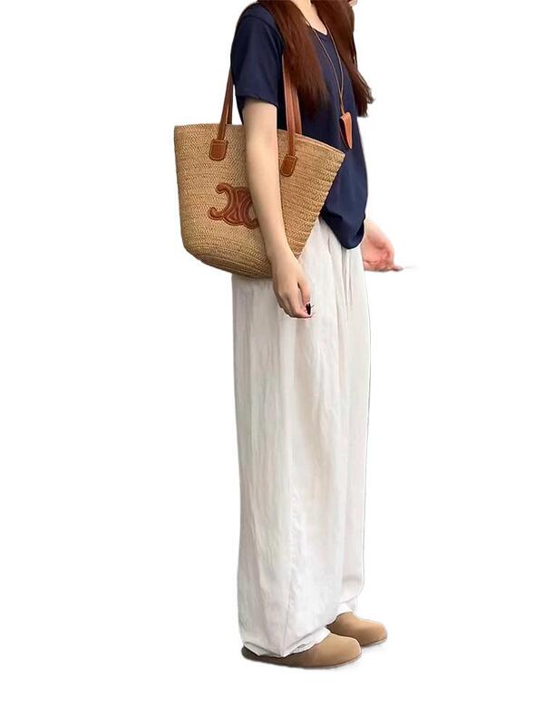 天丝凉感亚麻裤子女款夏季薄款冰丝棉麻山本裤bf慵懒风阔腿休闲裤|undefined