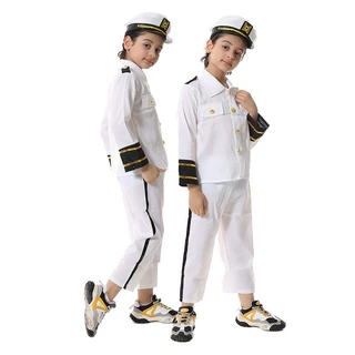 万圣节儿童表演服小孩船长服装海军水手服装cosplay职业角色扮演
