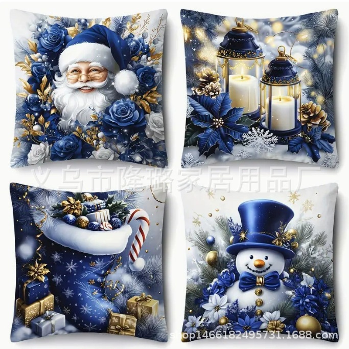 Navidad almohada cubierta de decoración para el hogar almohada de la sala de estar sofá cojín cubierta de dormitorio almohada de cabeza fábrica al por mayor