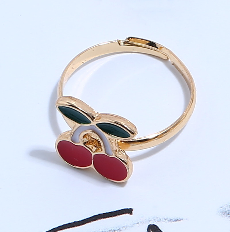 Japanese And Korean Simple Mori Style Sweet Fresh Drip Cherry Ring Fashion Personality And Creativity Open Adjustable Ring display picture 3