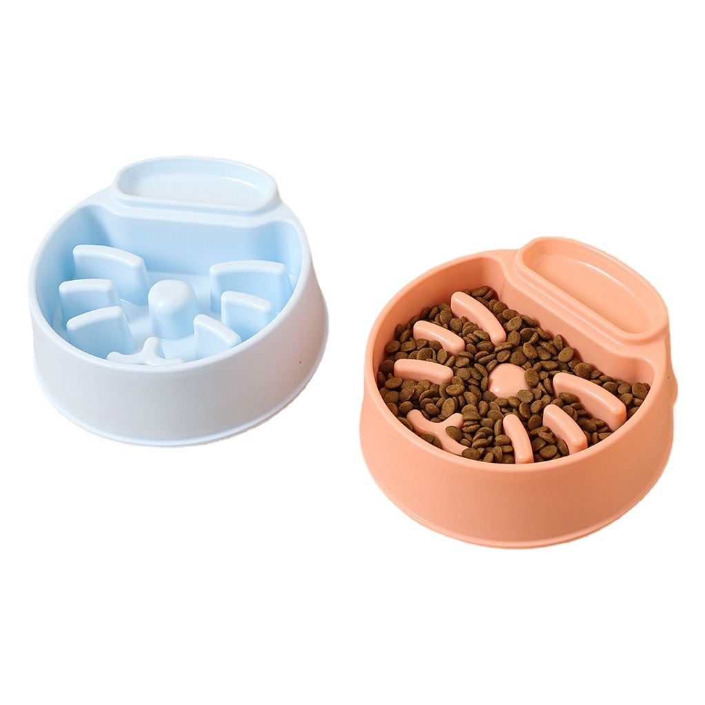 Cat Bowl Pet Bowl Slow Food Bowl alimentador anti-choke Slow Food Bowl colorido práctico perro tazón vajilla suministros para mascotas al por mayor