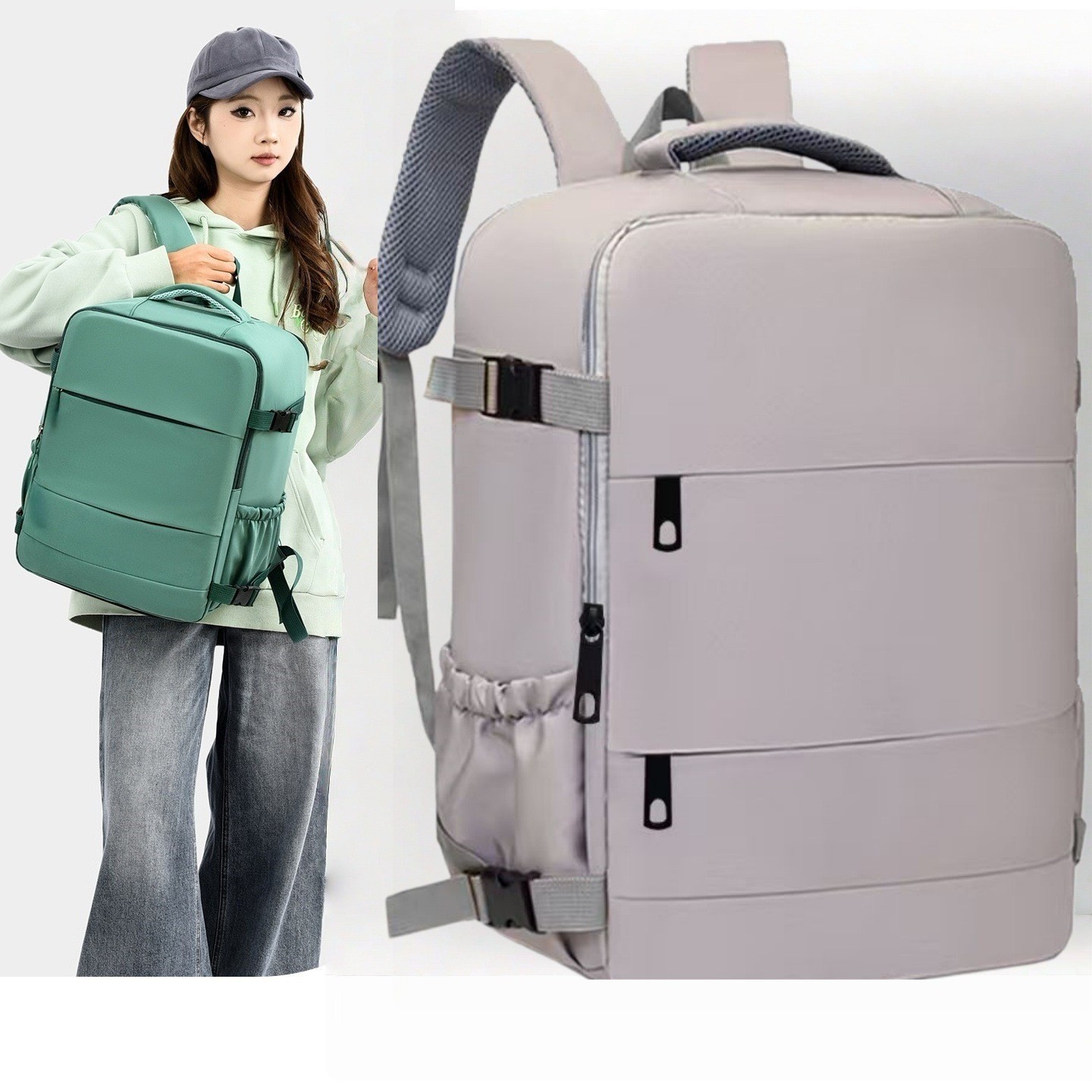 Cross-Border Large-Capacity Backpack for Women, High-End Business Commuter Computer Bag, Multi-Functional Independent Shoe Compartment Backpack Logo