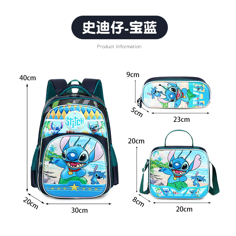 Juego de mochila escolar de nailon de tres piezas, mochila infantil para estudiantes de primaria, mochila ligera con ruedas, lonchera bonita