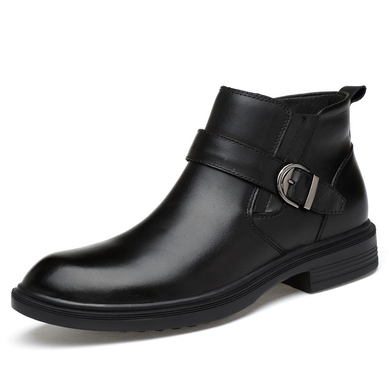 9911 Men's and Women's Martin Boots, Work Boots, Large Leather Boots, Autumn and Winter High-Top Slip-On Genuine Leather Cowhide Casual Boots, Cotton Shoes