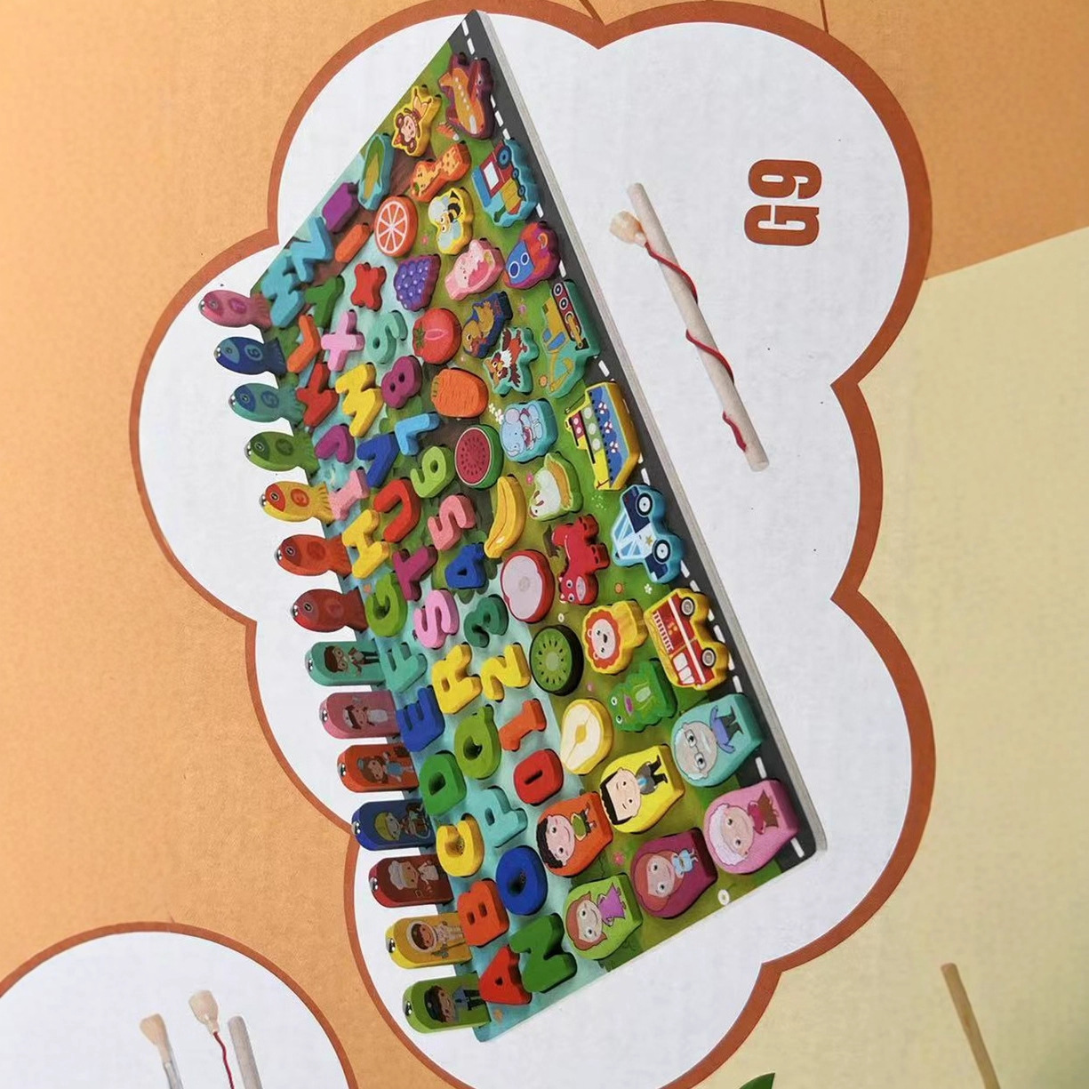 Wholesale Magnetic Fishing Toys Young Children's Intelligence Development Digital Assembled Building Blocks Enlightenment Early Education Boys and Girls