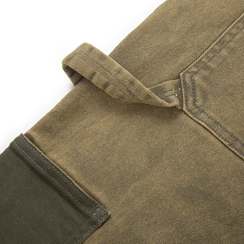 Moda creativa nuevo ejército verde costura micro-elástico registro jeans hombres costura micro-elástico Pantalones rectos al por mayor