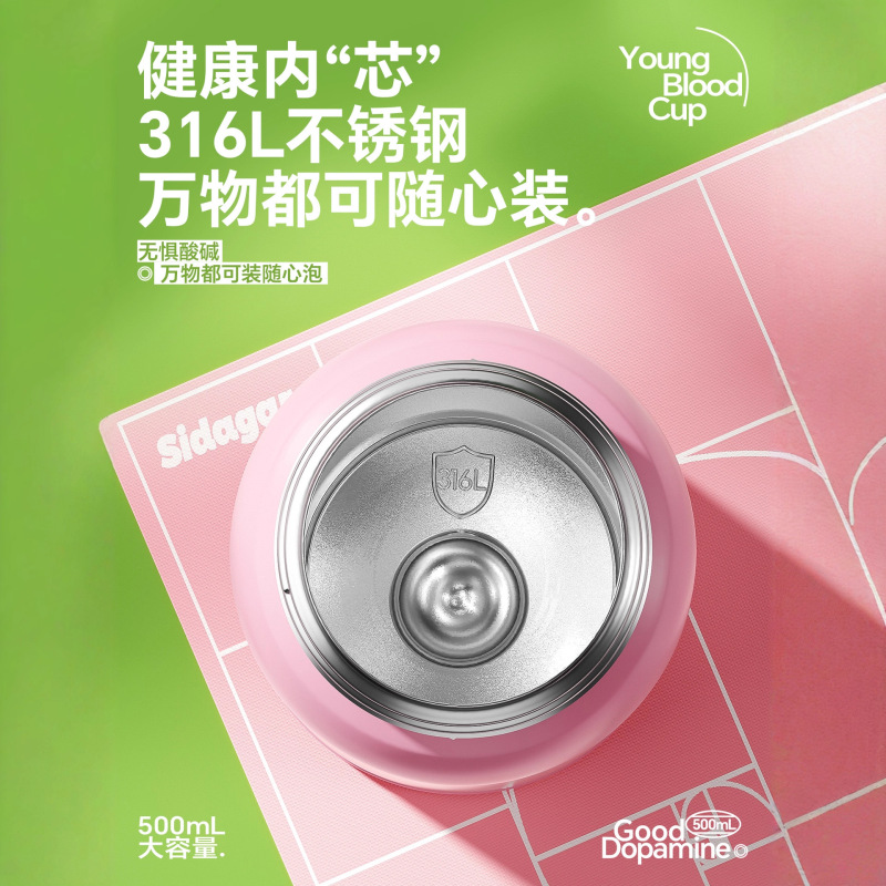世大家保温杯女生高颜值25新款不锈钢车载户外运动随行吸管水杯子|undefined