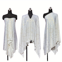 Temu希音跨境爆款1920's复古锡箔金华丽烫金牛奶纤维柔软四季围巾