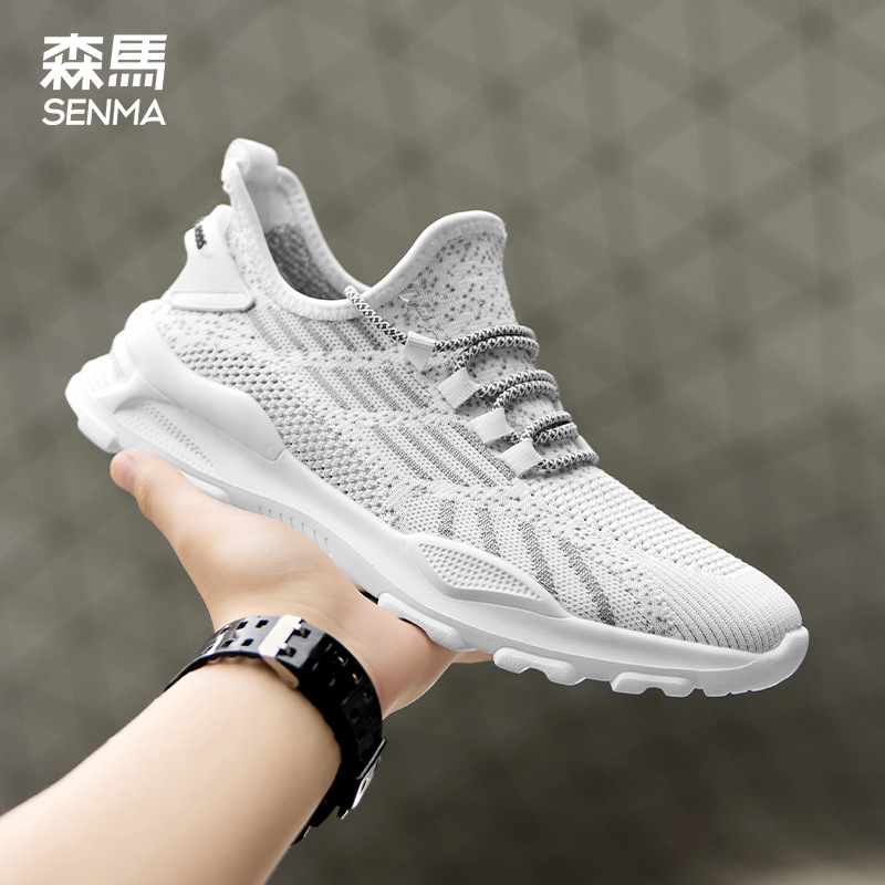 센마 남성 운동화 2025 봄 경량 소프트솔 블랙 트렌디 슈즈 메쉬 트렌디 통기성 캐주얼 화이트 메쉬 슈즈