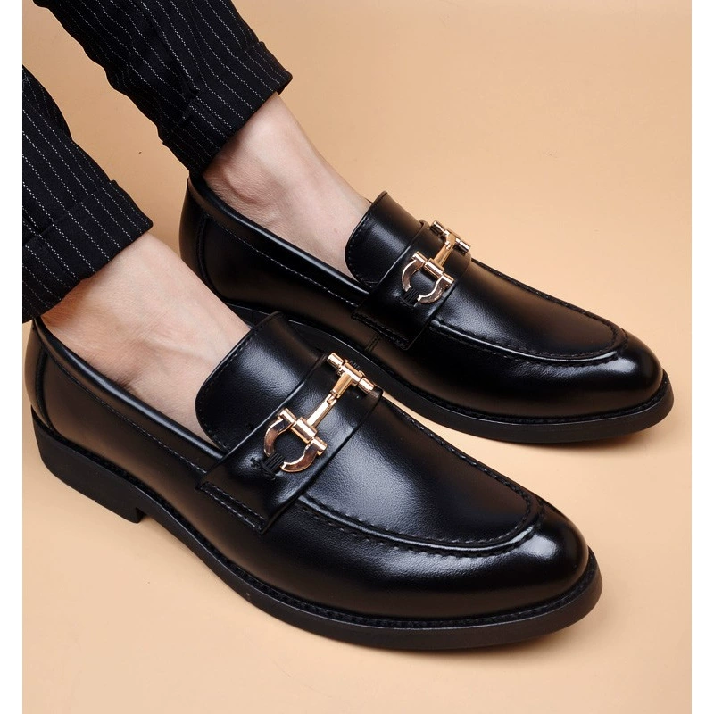 Кожаная обувь мужская корейская версия остроконечная деловая повседневная молодежь парикмахерская обувь прилив