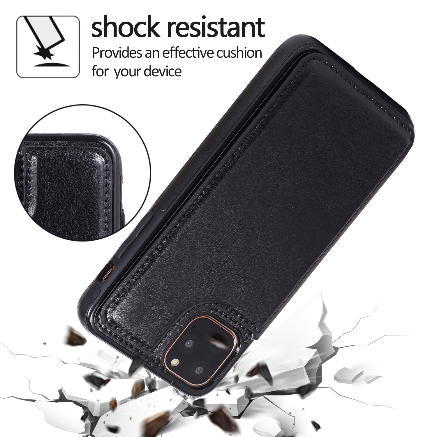 For iPhone14 15 Mobile Phone Leather Case  13 Pro Crazy Horse Pattern Protective Case Samsung A55 Mobile Phone Case_voghion.com
